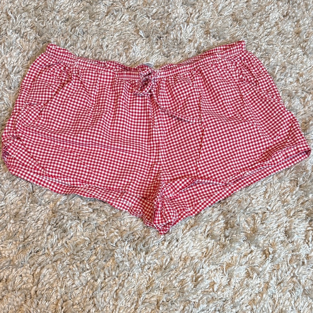 Red Gingham Checkered Shorts